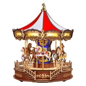 AMC01 KARUZELA miniaturowa DIY Rolife CLASSIC CAROUSEL Pozytywka MUZYKA Światło