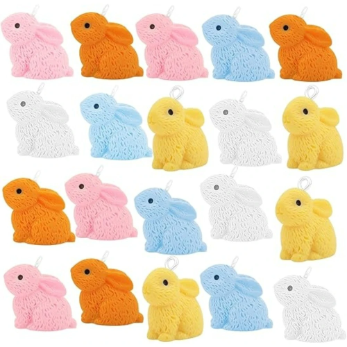 Zawieszki KRÓLIK Króliczek Bunny do bransoletek 5szt miks