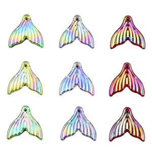 KOK75 Koraliki zawieszka OGON SYRENKI SYRENKA 20mm opalizujące tęczowe 10szt