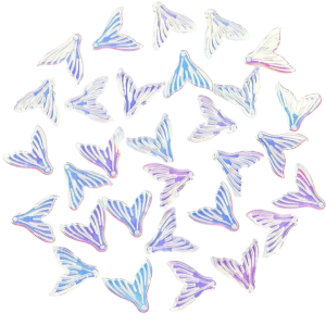 KOK76 Koraliki zawieszka OGON SYRENKI SYRENKA 20mm opalizujące szklane 5szt