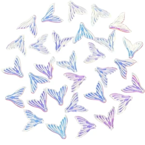 KOK76 Koraliki zawieszka OGON SYRENKI SYRENKA 20mm opalizujące szklane 5szt