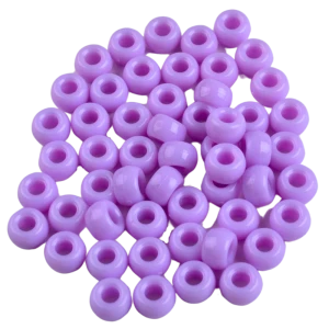 KOP49 Koraliki kandi oponki akryl 9mm warkoczyki pony bead lawendowe 20szt