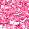 Koraliki kandi oponki akryl 9mm warkoczyki pony bead różowe przezroczyste