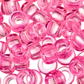 Koraliki kandi oponki akryl 9mm warkoczyki pony bead różowe przezroczyste