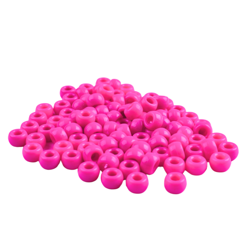Koraliki oponki kandi 9mm warkoczyki pony bead jasna magenta 20 sztuk