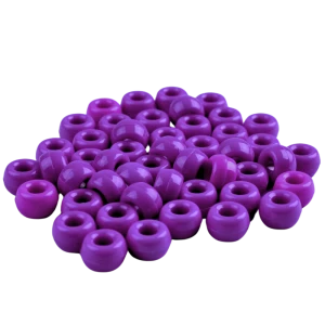 KOP52 Koraliki kandi oponki akryl 9mm warkoczyki pony bead fioletowe 20szt