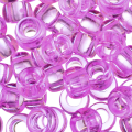 Koraliki kandi oponki akryl 9mm pony bead fioletowe przezroczyste 20szt