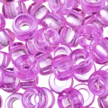 Koraliki kandi oponki akryl 9mm pony bead fioletowe przezroczyste 20szt