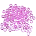 Koraliki kandi oponki akryl 9mm pony bead fioletowe przezroczyste 20szt