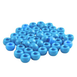 KOP55 Koraliki kandi oponki akryl 9mm warkoczyki pony bead niebieskie 20szt