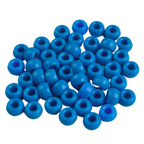 Koraliki kandi oponki akryl 9mm pony beads niebieskie 20szt