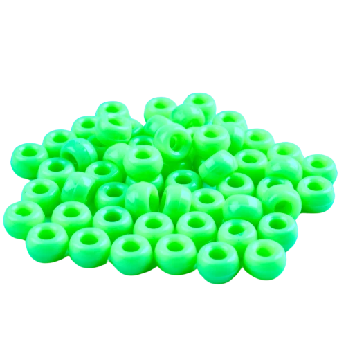Koraliki oponki akryl 9mm kandi pony bead jasnozielone