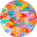 Koraliki kandi oponki akryl 9mm warkoczyki przezroczyste pony bead 50szt