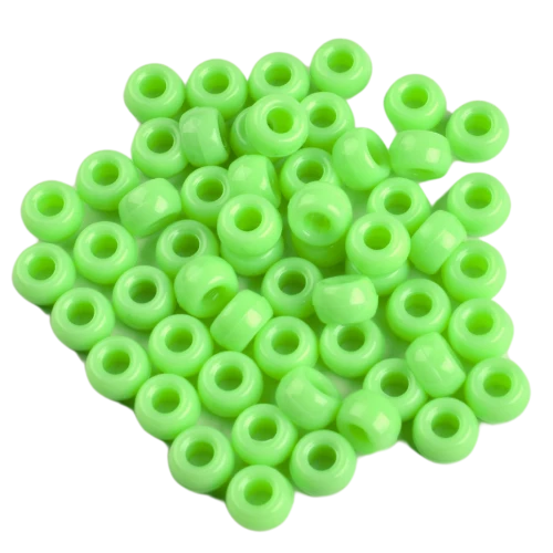 Koraliki oponki akryl 9mm kandi pony bead zielone 20szt