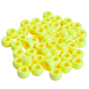 KOP62 Koraliki oponki akryl 9mm kandi pony bead żółte 20szt