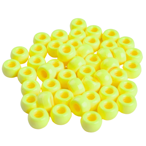 Koraliki oponki akryl 9mm kandi pony bead żółte