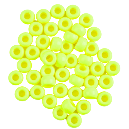Koraliki oponki akryl 9mm kandi pony bead żółte neon