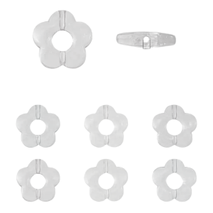 KOK78 Koraliki KWIATEK KWIATUSZEK z dziurką bezbarwne 10szt 15mm