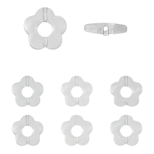 Koraliki KWIATEK KWIATUSZEK z dziurką bezbarwne 10szt 14mm