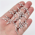 Zawieszki charm metalowe GWIAZDKA gwiazdki krzyżyk do bransoletek 5szt