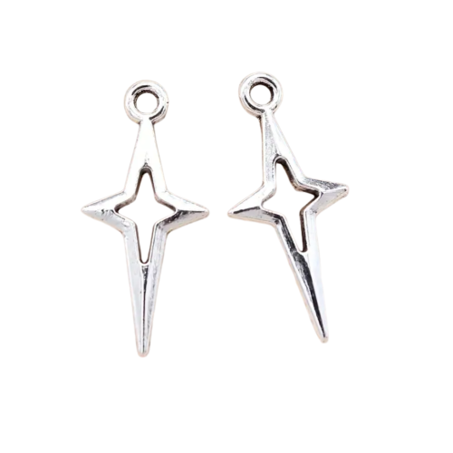 Zawieszki charm metalowe GWIAZDKA gwiazdki krzyżyk do bransoletek 5szt