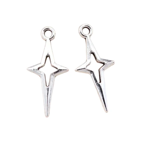 Zawieszki charm metalowe GWIAZDKA gwiazdki krzyżyk do bransoletek 5szt
