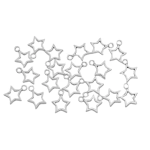 ZAW38 Zawieszki charm metalowe GWIAZDKA gwiazdki do bransoletek 10szt