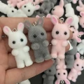 ZAW25 Zawieszka duża KRÓLIK Bunny Króliczek puszysty 1szt biały futerko
