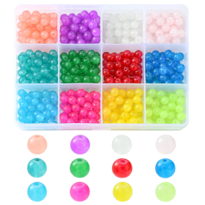 KLZ54 Zestaw koralików szklanych kule kulki 6.5mm do bransoletek biżuterii 480szt