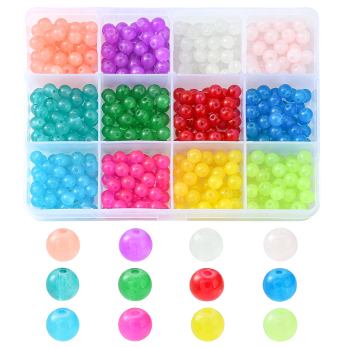Zestaw koralików szklanych kule kulki 6.5mm do bransoletek biżuterii 480szt