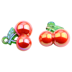 ZAW46 Zawieszka duża 3cm akrylowa WIŚNIA WISIENKI wisienka opalizująca 1szt 