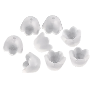 KOK82 Koraliki KONWALIA dzwonki dzwonek kwiatki tulipan białe 20szt