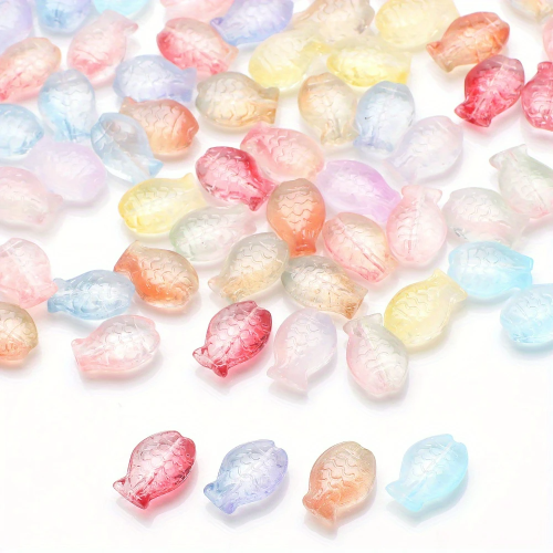 Koraliki szklane motylki RYBKA rybki RYBY miks kolorów 5szt