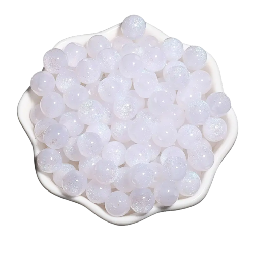 Koraliki Galaxy mieniące gwiezdny pył OPALIZUJĄCE białe 8mm 10szt