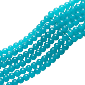 OP1 Koraliki szklane opalizujące pastelowe Opallo 8mm 20szt turkusowe 
