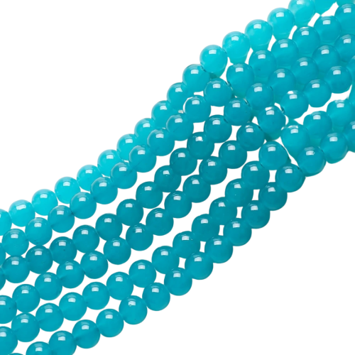 Koraliki szklane opalizujące pastelowe Opallo 8mm 20szt turkusowe