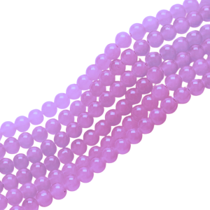 OP3 Koraliki szklane opalizujące pastelowe Opallo 8mm 20szt fioletowe