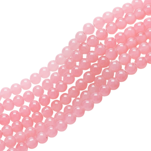 OP4 Koraliki szklane opalizujące pastelowe Opallo 8mm 20szt różowe