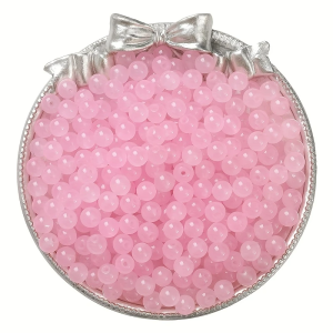 OP5 Koraliki szklane opalizujące pastelowe Opallo 6mm 20szt różowe