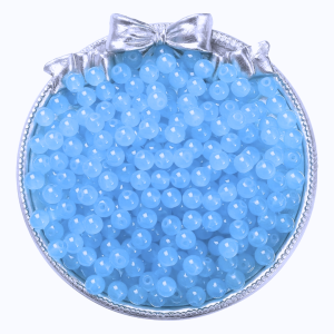 OP6 Koraliki szklane opalizujące pastelowe Opallo 6mm 20szt niebieskie