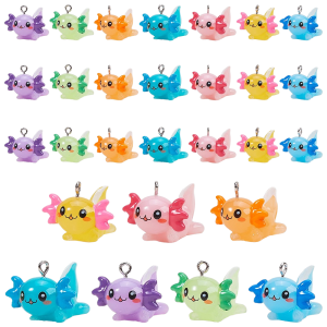 ZAW48 Zawieszka akrylowa AKSOLOTL AKSOLOTLE 7szt zawieszki do bransoletek breloczków