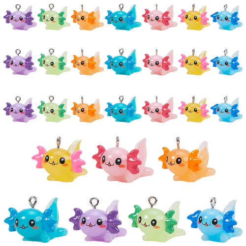 Zawieszka akrylowa AKSOLOTL AKSOLOTLE 7szt zawieszki do bransoletek breloczków