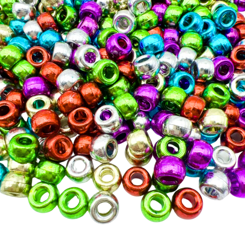 Koraliki oponki akryl 9mm kandi pony bead metaliczne 20szt