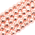 Kamień HEMATYT koraliki fasetowane galwanizowane na różowe złoto PRZEKŁADKA 3mm