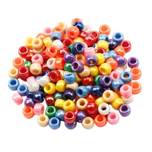 KOP68 Koraliki oponki akryl 9mm kandi pony bead opalizujące 20szt