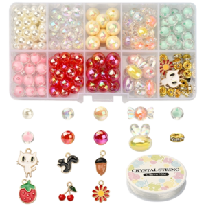 KLZ55 Zestaw koralików opalizujących CUTE KAWAII perełki zawieszki 240szt