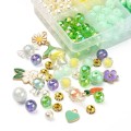Zestaw fioletowy zielony koralików opalizujących CUTE KAWAII perełki zawieszki 240szt (id: 1808)