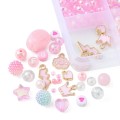 Duży zestaw koralików akrylowych PINK KAWAII RÓŻOWY do biżuterii