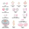 Duży zestaw koralików akrylowych PINK KAWAII RÓŻOWY do biżuterii