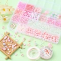 Duży zestaw koralików akrylowych PINK KAWAII RÓŻOWY do biżuterii
